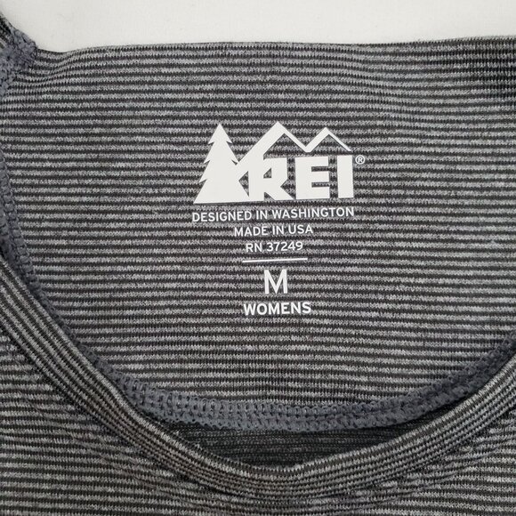 REI Women's Activewear Striped Long Sleeve Crew Top Gray Size Medium - Picture 4 of 10